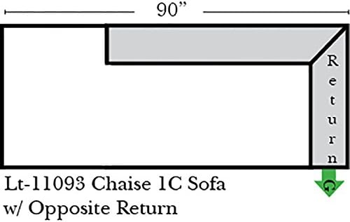 Omnia Leather Sunset Left Chaise 1 Cushion Sofa with Right Return in Leather, Chocolate Legs, Navajo Ivory