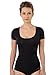ALBERT KREUZ Women's deep Scoop Neck Business Undershirt with Short Sleeves Micromodal Light Black