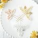 Yean Pearl Bride Wedding Hair Pins Silver Leaf Bridal Hair Pieces Hair Accessories Party Hair Clips for Women and Girls (Pack of 2)