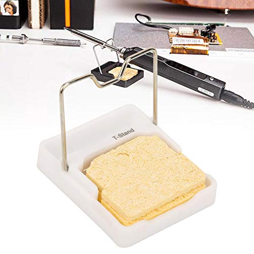 Soldering Iron Stand Holder T-Stand Mini Solder Iron Tip Cleaner Set Zirconium Dioxide Ceramic Suitable for TS100 TS80