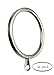 Meriville 28 pcs Santin Nickel 1.5-Inch Inner Diameter Metal Flat Curtain Rings with Eyelets, Fits Up To 1 1/4-Inch Rod