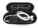 MAZZEO Outdoor Travel Case for Sunglasses Reading Glasses & All Kinds of Accessories for both Men & Women Semi-Hard Shell with Soft Protective Interior, Black, Large