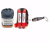 JDM Bride Racing Backpack W/Racing Harness Shoulder Red Bride straps + Bride Key chain with Red hook