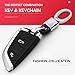 ROYAGO 2Pack Car Keychains Leather KeyRings Grip Strap for Mercedes Benz BMW Audi Ford Toyota VW Honda (Black, for VW)
