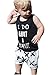 2pcs Newborn Toddler Kids Baby Boys Girls Black T-shirt Tops+White Cross Print Pants Outfits Clothes Set (90(1-2years))