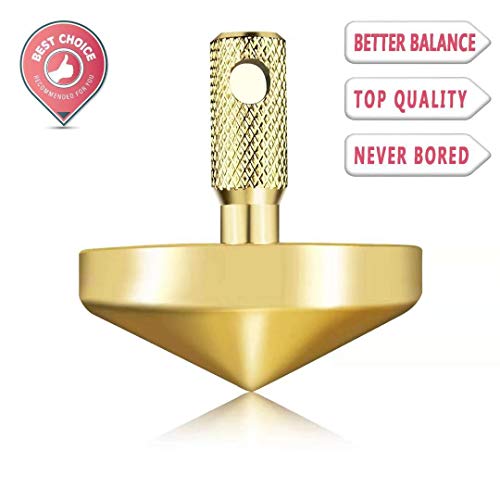KKPOT Metal Spinning Top, Portable EDC Precision Toy Gift for Kids/Adults(Brass/Gold) - Thumbnail 7