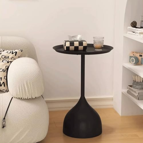 Sofa Side Table Small Coffee Table Anti-Rust Waterproof, Home Side Tables for Small Spaces，End Tables for Living Room Bedroom Balcony Office (BLACK)