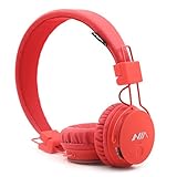 GranVela X2 Lightweight Foldable Kids Adults Volume limiting Wireless Headphones Headphone s with FM Radio, TF Card Player, Mic,Detachable Cable and Share Port,for iPad and Smartphones (Red)