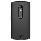 AMZER Pudding Soft Gel TPU Skin Case for Motorola Moto X Play - Retail Packaging - Black