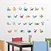 DECOWALL DS-8033 A-Z Dinosaur Alphabet (Small) Kids Wall Stickers Decals Peel and Stick Removable for Nursery Bedroom Living Room Art murals Decorations