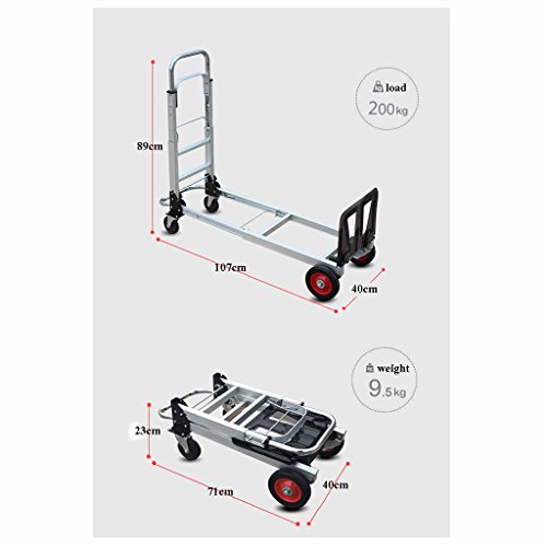 FKDECHE Seven-in-one Multi-Function Shopping Cart Trolley Ladder Load 200kg Aluminum Alloy Frame