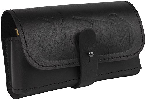 BronzeDog Handmade Leather Belt Cartridge Holder Hunting Shell Ammo Pouch Shotgun 16 12 Gauge (Black) - Thumbnail 2