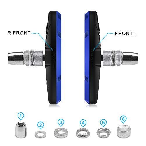 image for BROTOU 3 Pack Bike Brake Pads Set MTB Mountain Bicycle V-Brake Pad 70m
