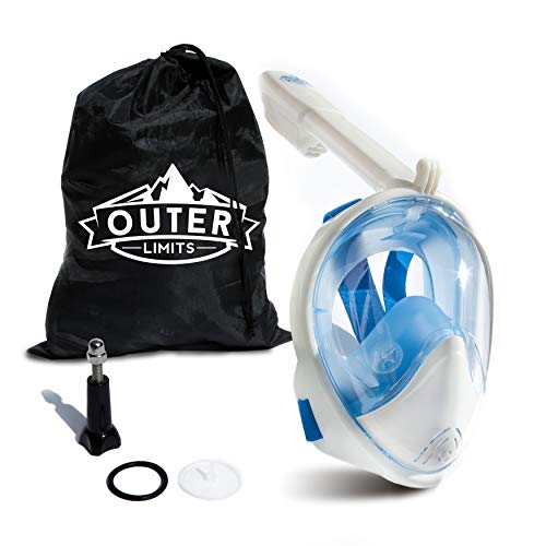 Outer Limits Full Face Snorkel Mask Adult FullFace Snorkel Mask with Carrying Bag Included