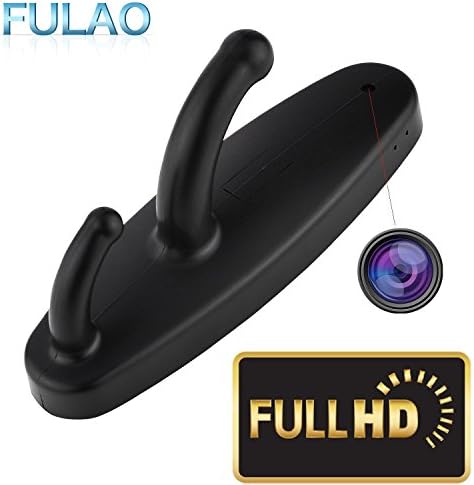 FULAO Hidden Spy Clothes Hook Cam Surveillance Full HD Covert 1280p Wireless Security Home Recorder Camera Black