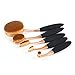 Oval Makeup brushes,Vander 5 Pcs Fashionable Professional Super Soft Toothbrush Makeup Brush Set Foundation Brushes Contour Powder Blush Concealer Eyeliner Cosmetics Tool (Rose Golden-5PCS)