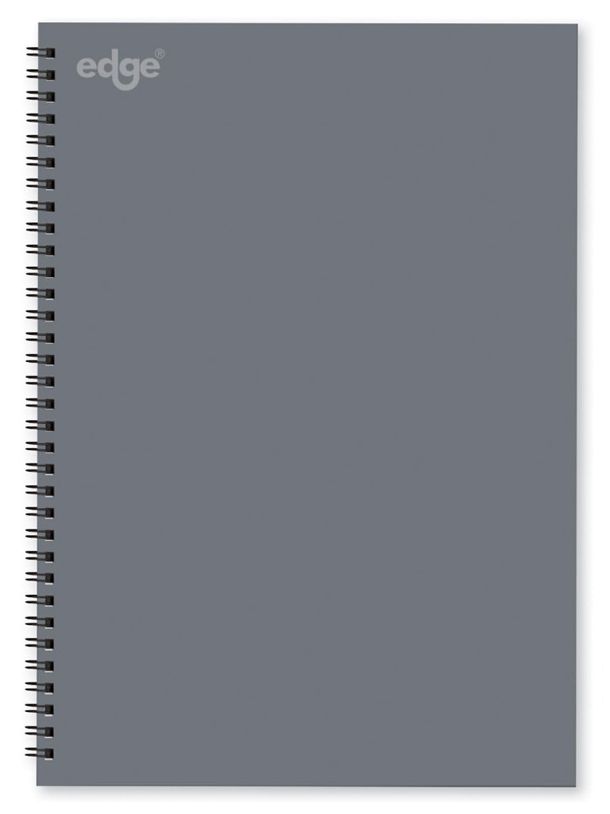 Edge A4 Grey Notebook Soft Cover Twin Wire Notepad School Work Note Taking Journal