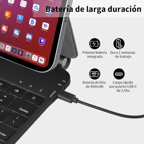 JESWO Magic Keyboard para iPad Pro 13" M4 (2024)/M5 (2025), Funda Teclado Inalámbrico para iPad Pro 13" M4 M5 con Soporte Magnético, Teclado iPad Multitáctil, 3 Ajustes Brillo Teclas Retroiluminación
