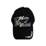Man of Faith I Love Jesus Adjustable Baseball Cap, 5 Colors Available (Black)