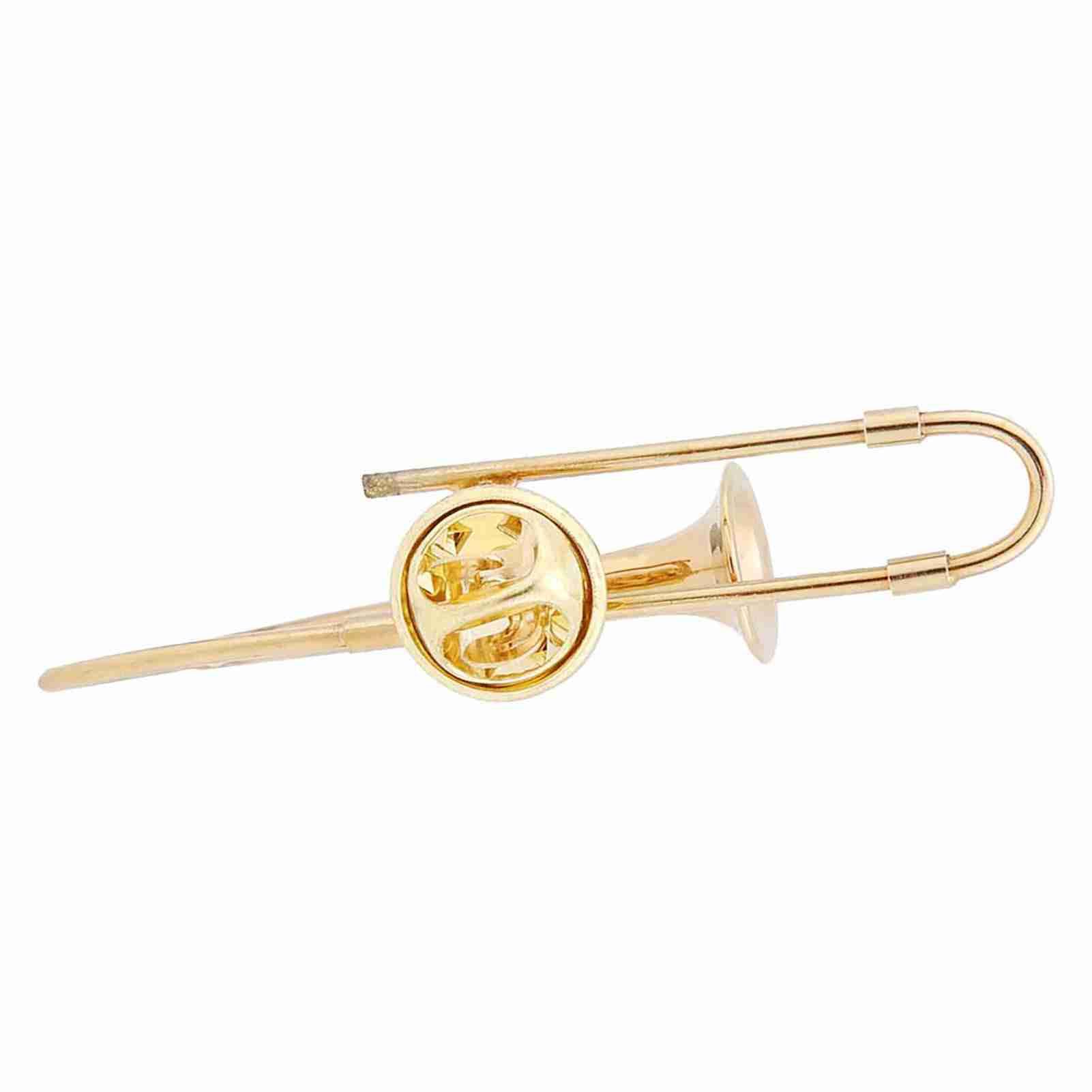 Hztyyier Trombone Cornet Brooch Women Brooch Set Musical Pin Brooch Brooch Pin Gifts for Women Girls Party Favors with Box(Trombone)