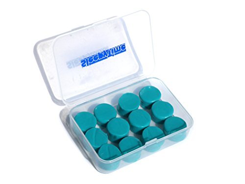 Silicone Putty Moulded Ear Plugs by Sleepytime,Blue Soft Sticky Plugs Which Mould Into Your Ear for Effective Noise Reduction in Plastic Case (12, Blue)
