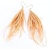 Elegant Long Dangle Feather Earrings for Women - Thread Jewelry for Winter Party, Bohemian Gift
