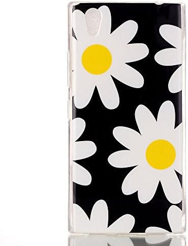 Camiter Black Daisy Flower Design Clear Skin Soft Flexible Extremely Thin Gel TPU Series Scratch-Proof Back Protective Skin Cover Case for Lenovo P70
