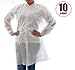 Dealmed SMS Large White Lab Coat – Disposable Medical Lab Coats, No Pockets, Breathable and Durable (Pack of 10)