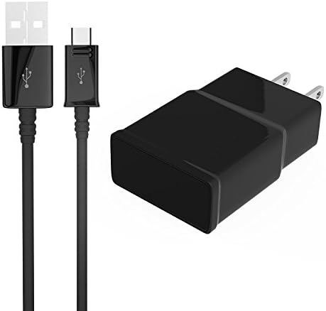 Elecmark Travel Wall Charger and 5 Feet Micro Data Sync Cable for Samsung Galaxy S2, S3, S4, Note 2, 4 (Black)