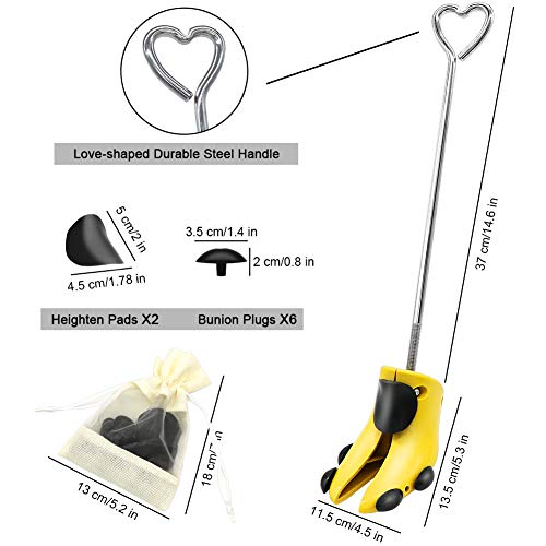 Shoe Stretcher Women, APREUTY Pair of Professional Shoe Stretcher Men Adjustable Shoe Trees Stretching Hiking Working Boots Stretcher with Foldable Boot Shaper Stands and Carrying Bag (Yellow)