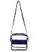Stadium Approved Clear Messenger Bag/Large 10 Inches Cross Shoulder/Event Security Compliant/Transparent (Blue)