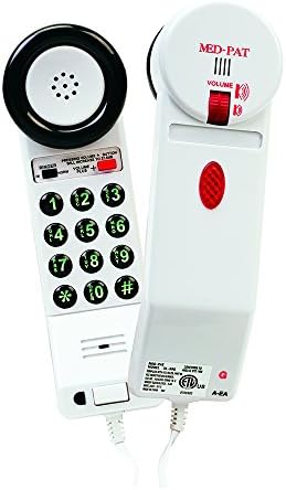 One-Piece Room Phone with Gravity Hook On/Off Switch and Molded-In 10 Foot Cord, White