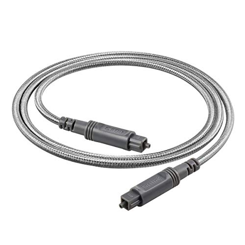 Optical Audio Cable Digital Toslink Cable 6.6ft - [ Ultra-Durable Nylon Braided Jacket ] Slim Flexible and Durable Fiber Optic Cord for Home Theater, Sound bar, TV, PS4, Xbox and More
