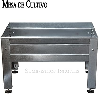 MESA DE CULTIVO COMPLETA Acero Galvanizado. Medidas: Largo 75cm x ...