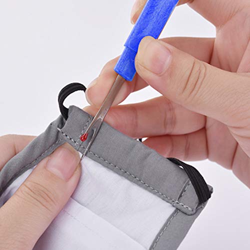 Leather Sewing Tool Set MIUSIE 9 Pcs Leather Sewing Supplies Four Big and Four Small Colorful Handy Seam Rippers with One Red Scissor for Leather Craft Sewing