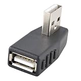 Optimal Shop USB 2.0 A Male to Female Right Angle Adapter Convertor, Black