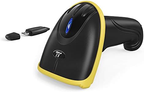 TaoTronics 2-in-1 2.4Ghz Wireless & Wired Barcode Scanner USB Bar Code Scanner with 32 Bit Processor, Portable Wireless Receiver, 700mAh Internal Battery
