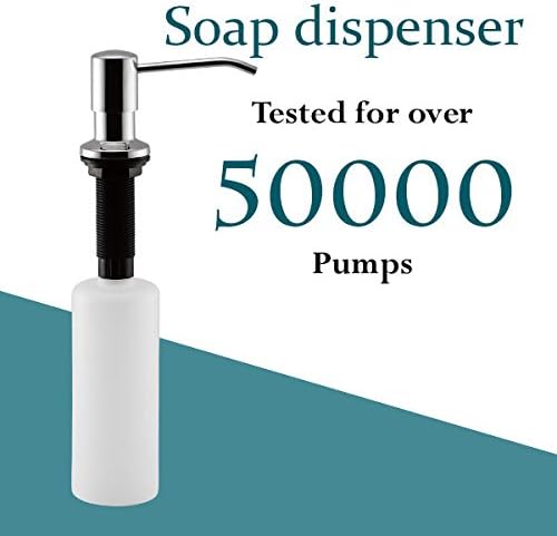 Counter Mounted Soap Dispenser Stainless Steel Satin Finish - Large Capacity 17oz Bottle - Fill From Top Easy To Install