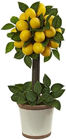 Nearly Natural Lemon Ball Arrangement Topiary, Yellow
