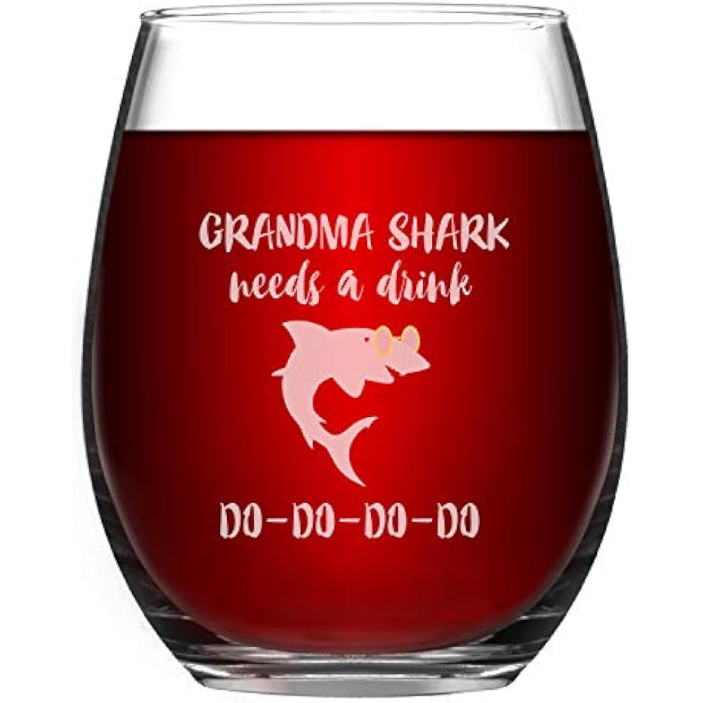 Download Grandma Wine Glass Shark Needs Drink Do Novelty Women With ...