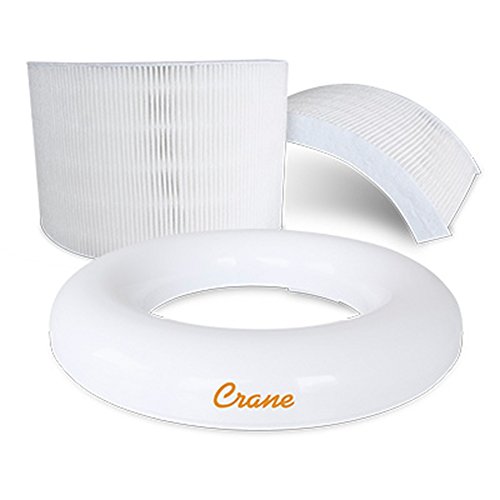 Crane USA Accessories - Conversion Kit for Crane Evaporative Humidifier to Air Purifier - Set of 2 Air Purifier Filters & 1 Ring Cover - Air Purifier captures Airborne Dust and Pollen Household odors