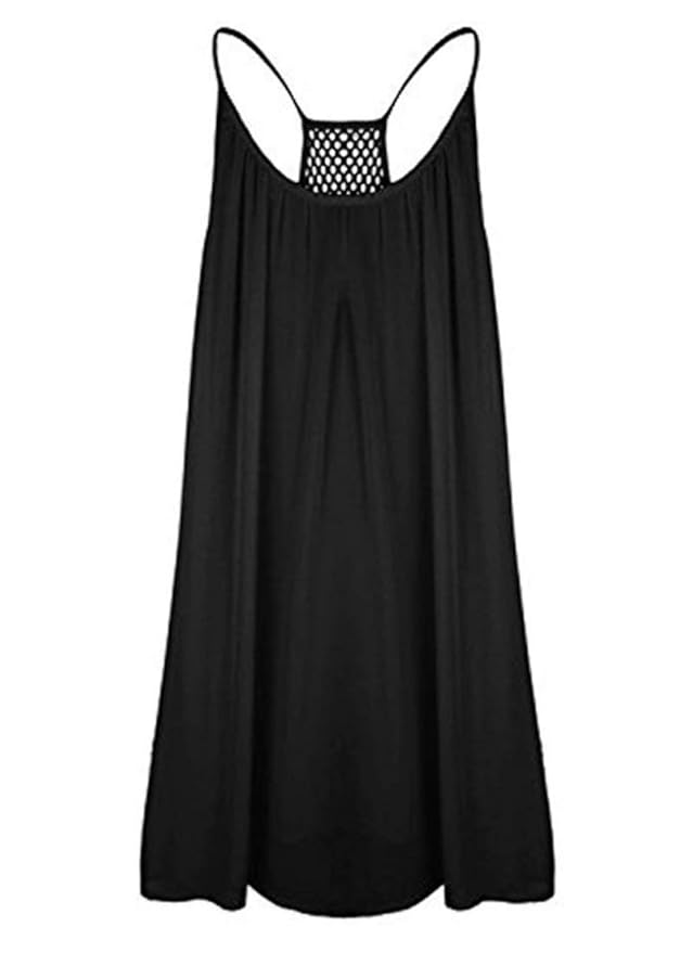 Avondii Damen Chiffonkleid Knielang Strandkleid Schulterfrei Sommer Strand Tunika