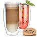 Double Wall Glasses 10oz Set of 2 - Double Walled Glass - Double Walled Glass Coffee tea - Double Wall Insulated Glasses - Double Walled Glass Coffee - Double Walled Glasses 300ml - Coffee or Tea Glas