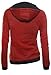DJT Women's Oblique Zipper Slim Fit Hoodie Jacket Large Dark Red