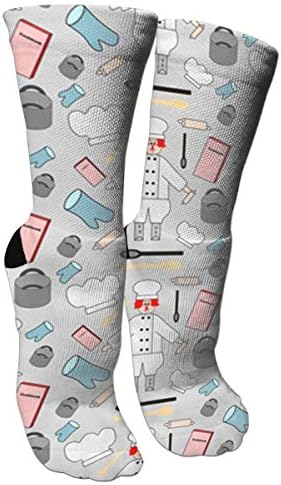 Thanksgiving Chef Cooking Thanksgiving Funny Turkey Knee High Graduated Compression Socks for Women and Men - Best Medical, Nursing, Travel & Flight Socks - Running & Fitness