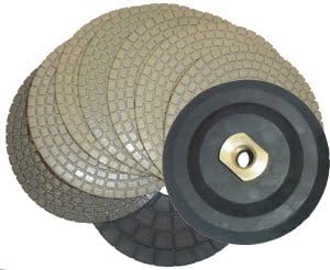 ADT 4DPDSETB Dry Diamond Polishing Pads with Free Back Holder, Set of 8