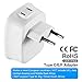 European Travel Plug Adapter - EPICKA International Wall Charger Power Plug Adapter with 2.4A Dual USB Charging Ports, 4 in 1 AC Socket for USA to Germany Spain Most of Europe - Type C (Grey + White)
