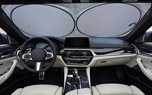 Car Sun Shade for Windshield - Sunshade Window Visor Reflector Shades Shield Visors Front Sunshield Auto Accessories Best for Cars Truck Van SUV Vehicle Protector Foldable Screen Blocker Sunshades - Thumbnail 5