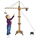WolVol 50 inch Tall Wired Remote Control Crawler Crane Toy for Boys, Log & Bucket Lift Up Construction Activity Playset, with Working Tower Light - Adjustable Height