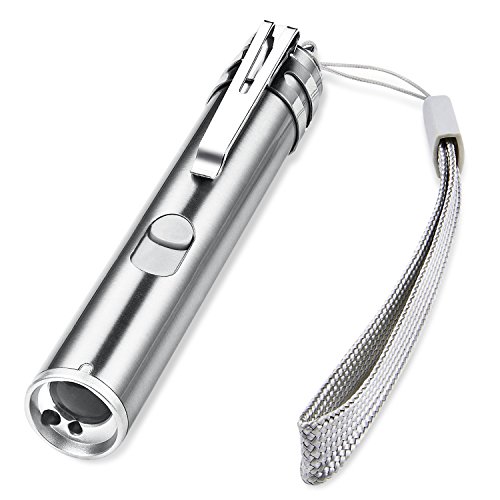 3 in 1 Rechargeable Multi Function White Red UV LED Light for Mini Aluminum LED Flashlight,Cat Laser Light Pointer Toy and Spot Counterfeit Money - Weather Resistant by FZR Legend